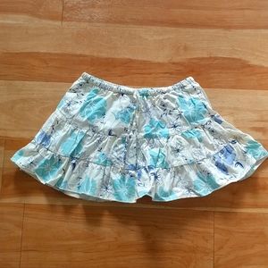 Tropical blue mini skirts